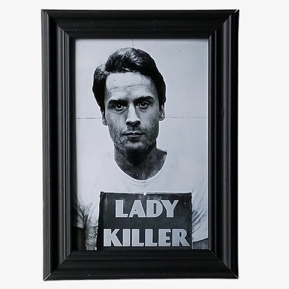 Serial killer Ted Bundy lady killer art creepy scary horror crime framed print - Picture 2 of 3